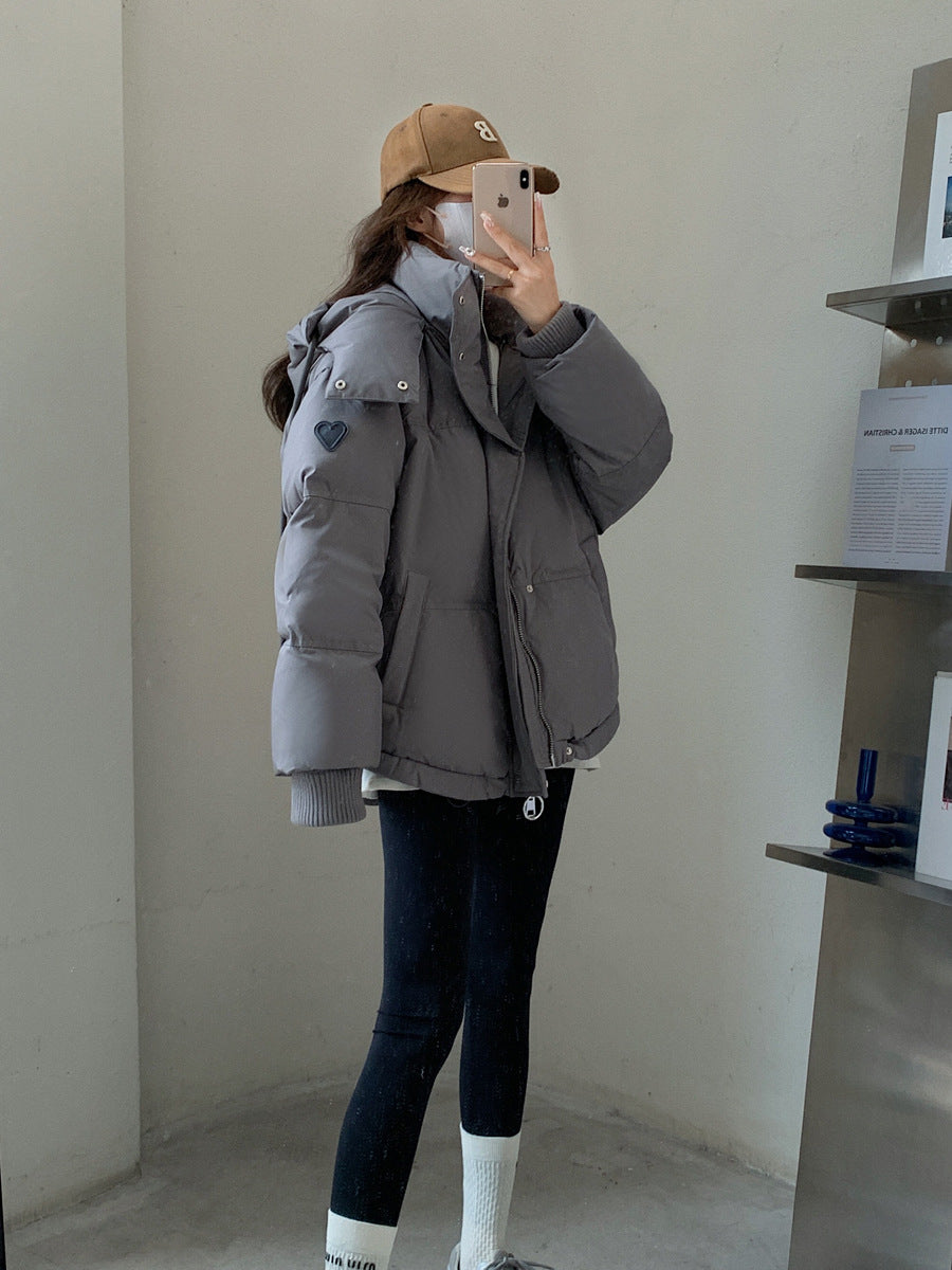 Damen Wattierte Winterjacke mit großzügigem Schnitt und hohem Kragen R&B