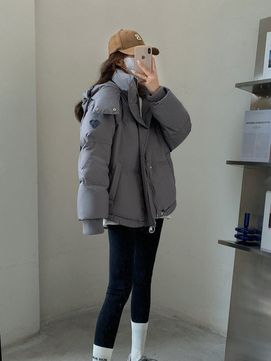Damen Wattierte Winterjacke mit großzügigem Schnitt und hohem Kragen R&B
