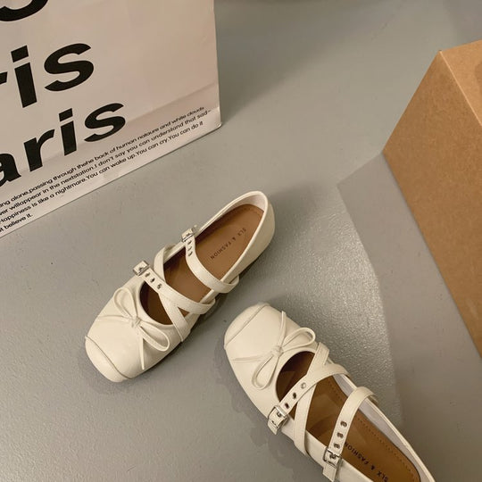 Damen Ballerina-Pumps mit dekorativen Riemchen und komfortablem Fußbett R&B