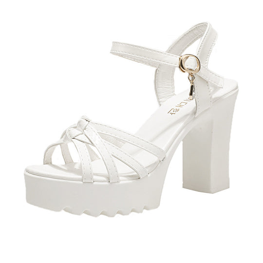 Damen Plateau-Sandaletten mit stylischem Knoten-Design und komfortablem Blockabsatz R&B