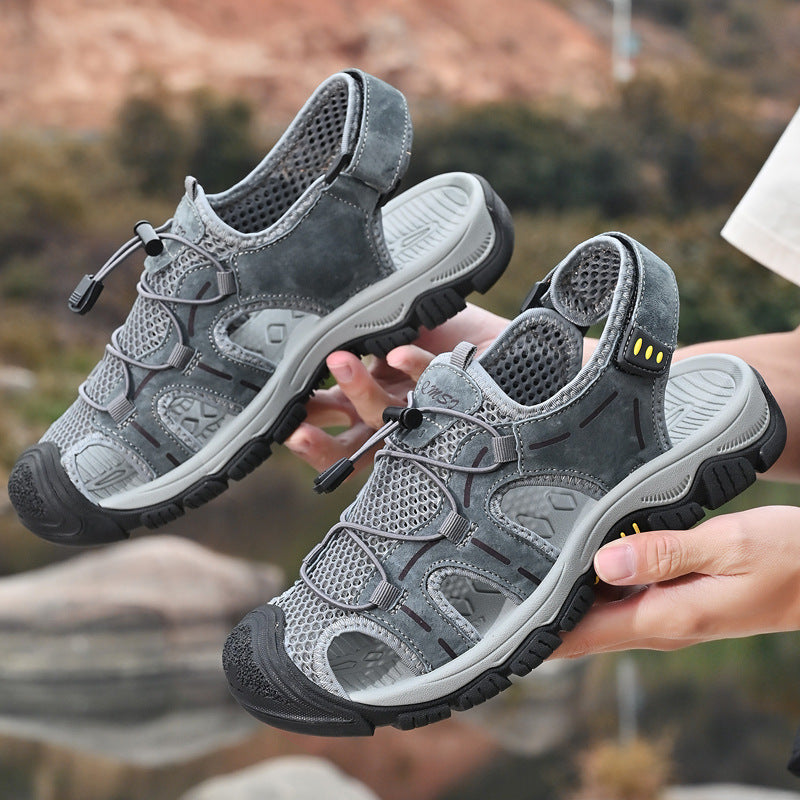 Damen Atmungsaktive Trekking-Sandalen mit stoßdämpfendem Fußbett und verstellbarem Schnellschnürsystem R&B