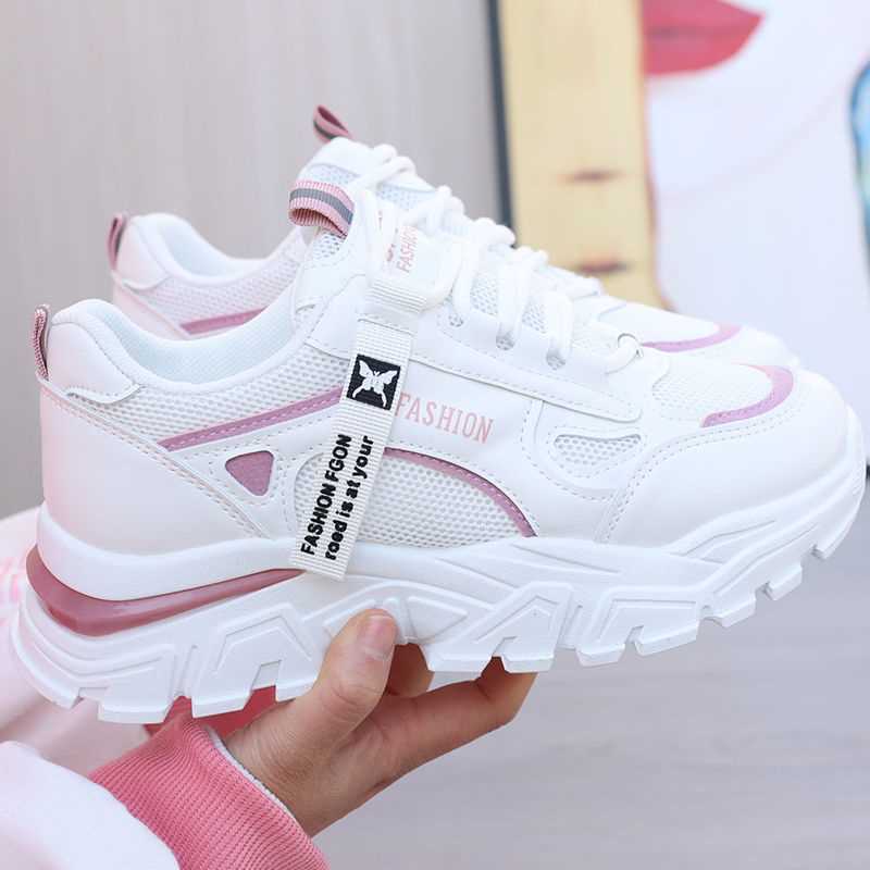 Damen modische Chunky Sneakers mit atmungsaktivem Mesh-Obermaterial und verstärkter Sohle
