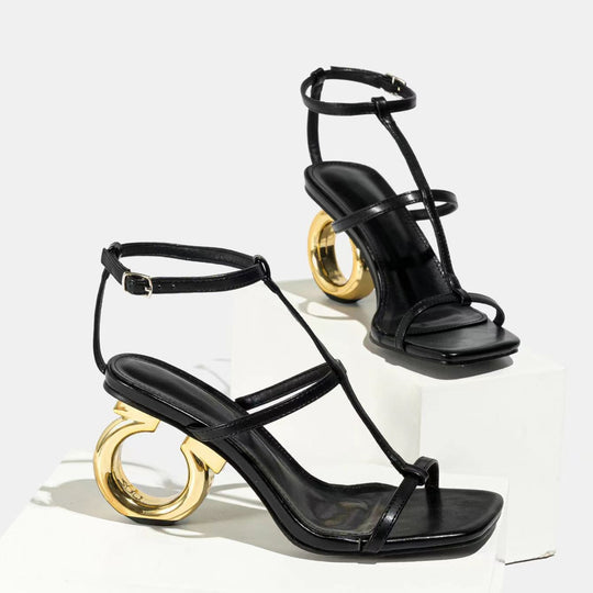 Damen Sandalen mit modischem Ring-Detail und elegantem Riemendesign R&B
