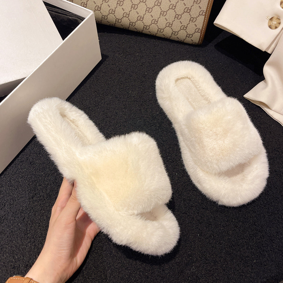 Damen Flauschige Hausschuhe mit luxuriösem Flauschematerial R&B