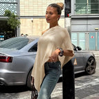 Damen Elegantes Poncho-Stola aus feinem Strickmaterial R&B