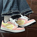 Damen Sneakers mit modischen Karodetails und atmungsaktiver Laufsohle