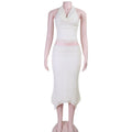 Damen Elegantes Halter-Crop-Top mit schmalem Midi-Rock R&B