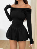 Damen Off-Shoulder Minikleid mit voluminösem Rock