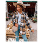 Damen Kariertes Flanellhemd R&B