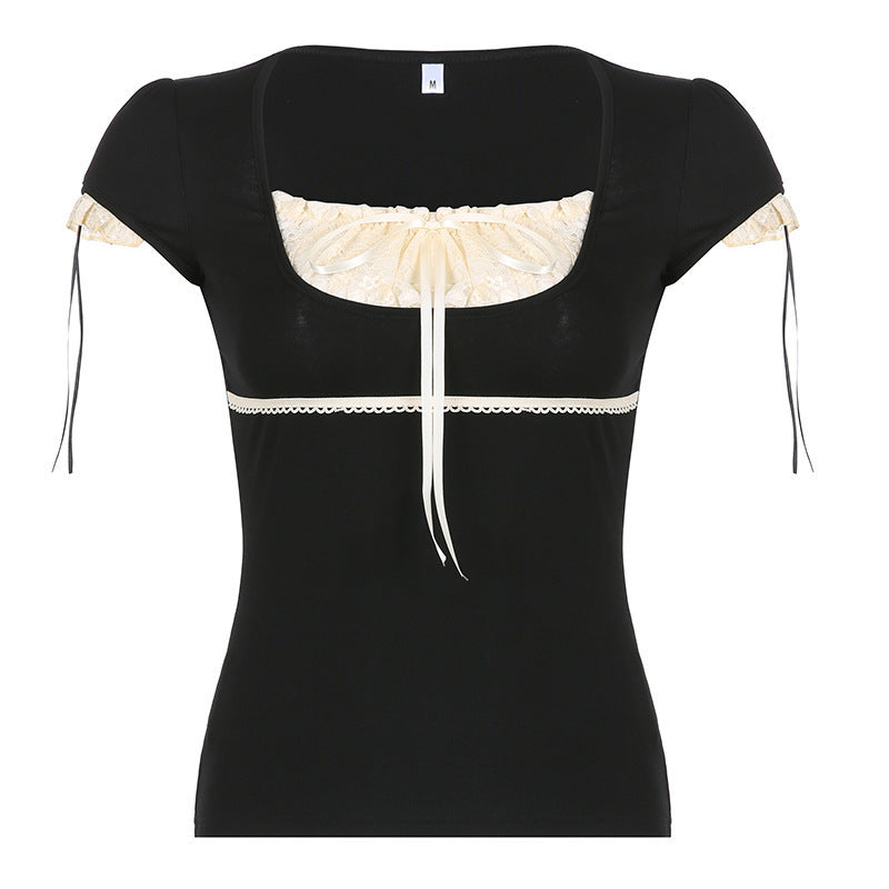 Damen Elegantes Spitzenoberteil mit raffinierten Schnürdetails R&B
