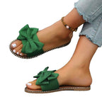 Damen Flip-Flops mit dekorativem Schleifen-Design und rutschfester Sohle R&B