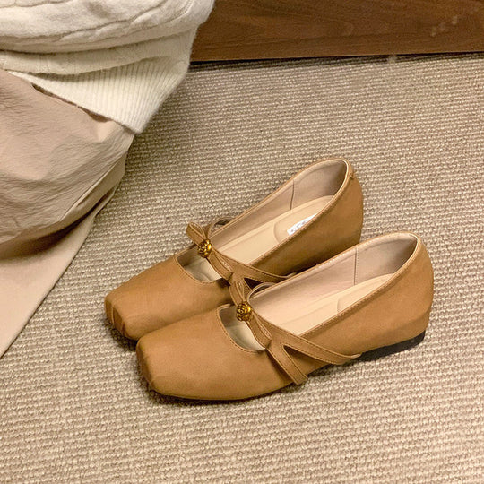 Damen elegante Ballerinas mit dekorativem Riemchen und modischem Schmuckdetail R&B