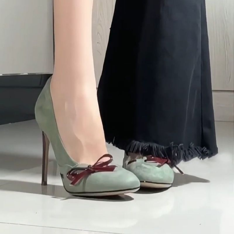 Damen elegante Pumps mit stilvollen Schleifenakzenten R&B