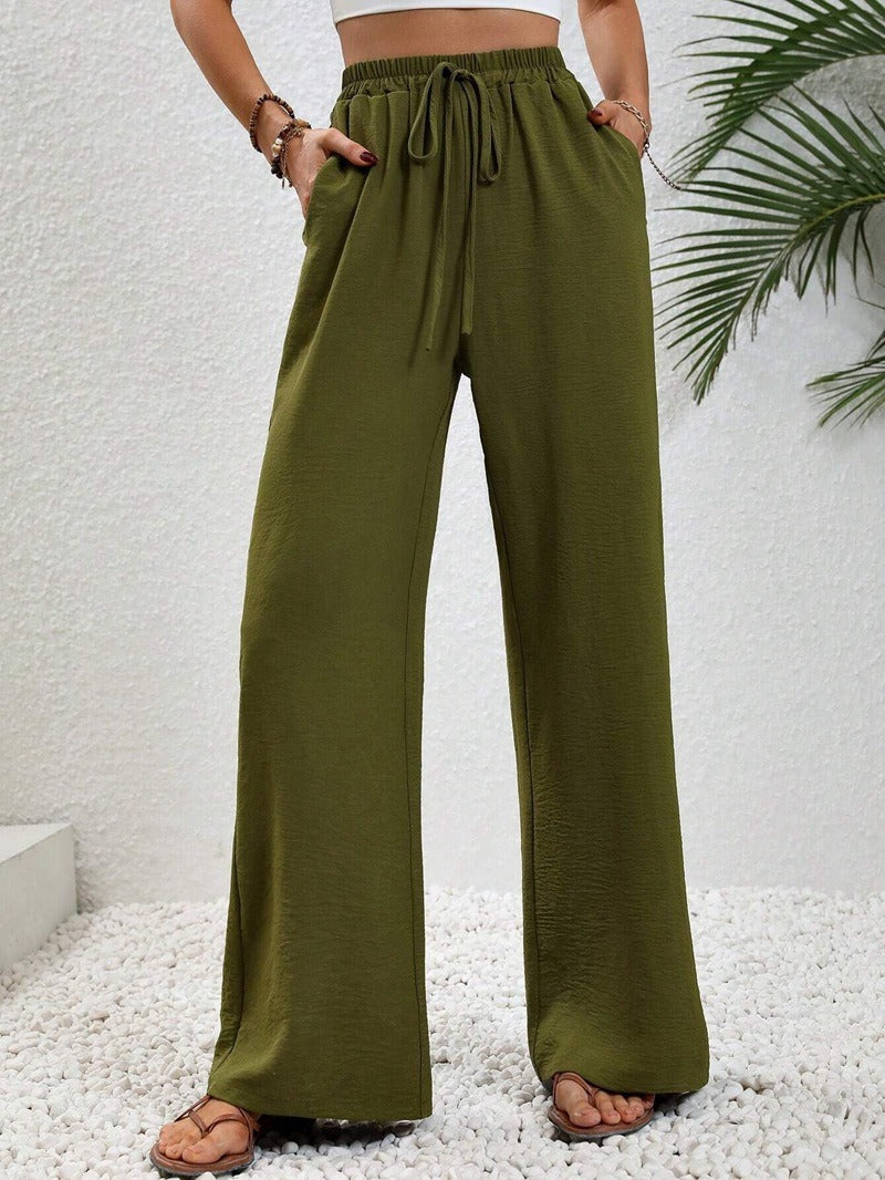 Damen Weite Sommerhose mit elastischem Bund und Taschen R&B