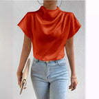 Damen ierte Bluse mit elegantem Stehkragen R&B