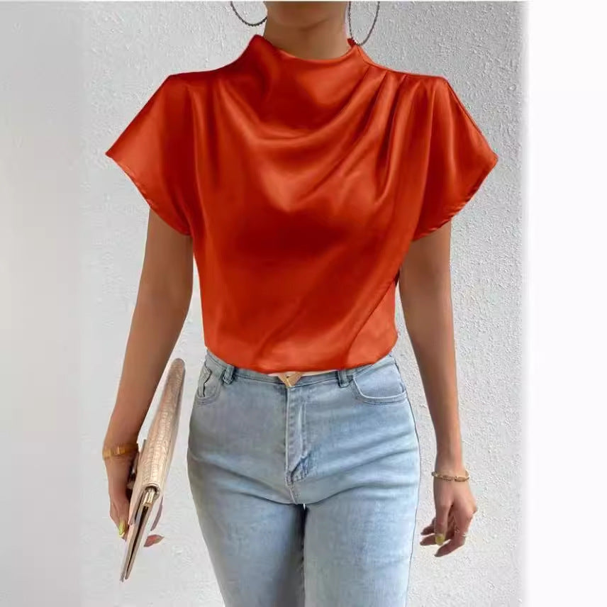 Damen ierte Bluse mit elegantem Stehkragen R&B