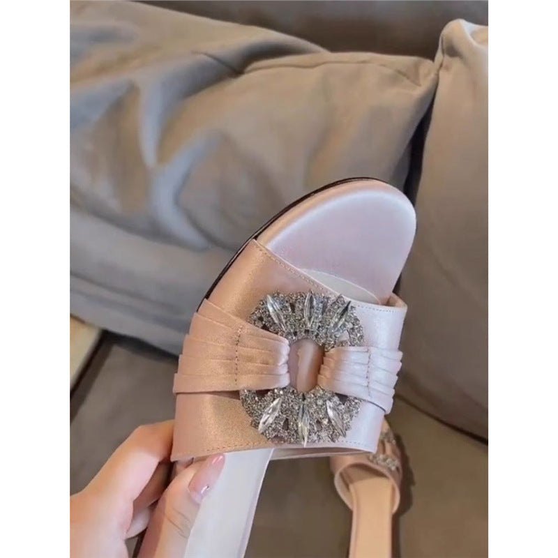 Damen Elegante Mules mit funkelndem Schmuckdetail R&B