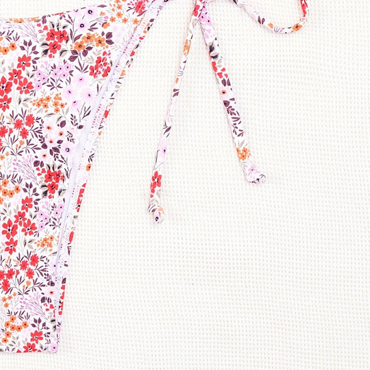 Damen Triangel-Bikini mit floralem Muster und verstellbaren Bindebändern R&B