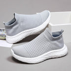 Damen Schalensneaker mit elastischem Strickoberteil und rutschfester Sohle