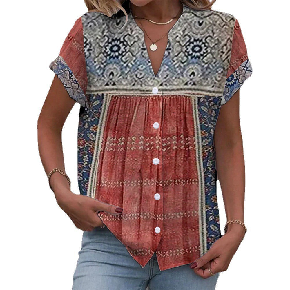 Damen elegante Bluse mit floralem Design R&B