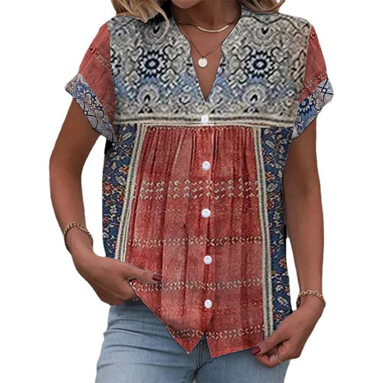 Damen elegante Bluse mit floralem Design R&B