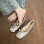 Damen Ballerinas mit elegantem Schleifenakzent aus hochwertigem Leder