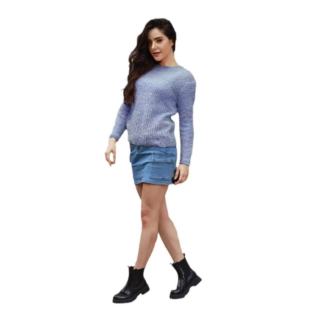 Damen kuscheliger Strickpullover mit hoher Elastizität und modernem Design R&B