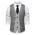 Herren elegante Weste mit kariertem Innenfutter R&B