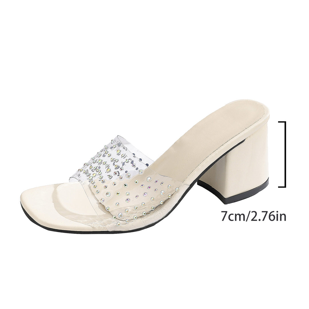 Damen Sandalen mit transparentem Riemchen und funkelnden Strass-Akzenten R&B