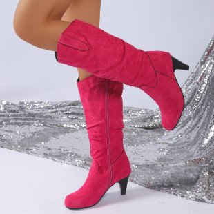 Damen elegante Overknee-Stiefel mit hohem Absatz R&B