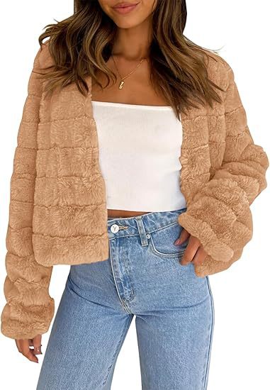 Damen Flauschige und modische Kurzjacke R&B