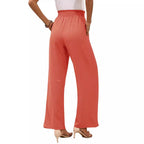 Damen weite Palazzo-Hose mit elastischem Bund und Bindegürtel R&B