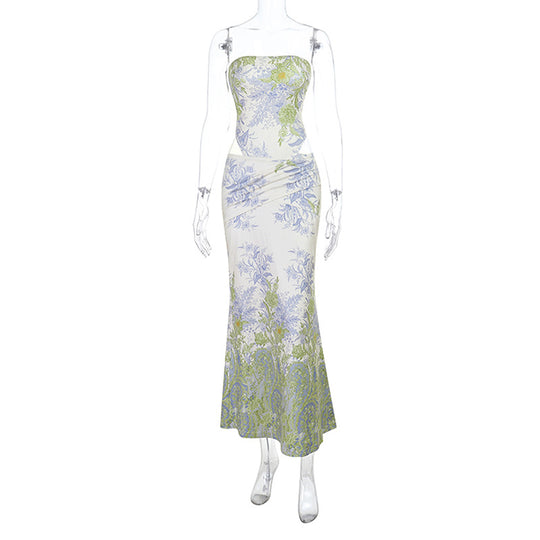 Damen Elegantes Maxikleid mit floralem Muster und figurbetontem Schnitt R&B