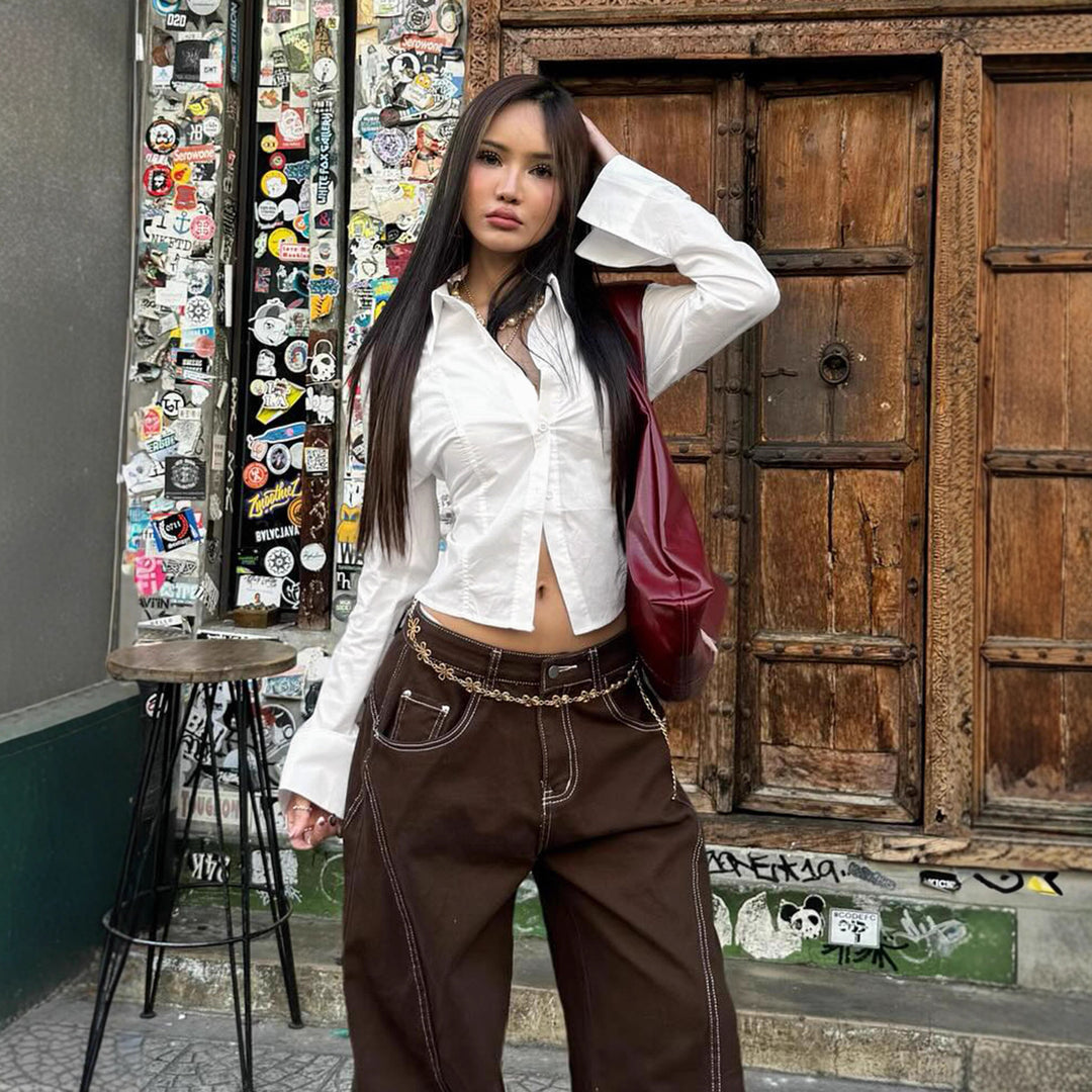 Damen Shirtjacke im urbanen Stil mit modischen Reißverschluss und praktischen Taschen R&B