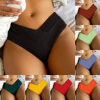 Damen Hoch tailliertes Bikinislip mit elegantem V-Ausschnitt R&B