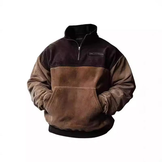 Herren Stepppullover mit hochwertigem Kragen und praktischer Tasche R&B
