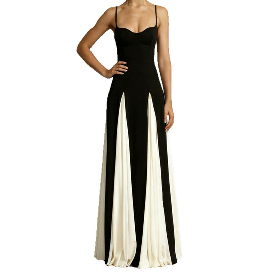Damen Elegantes Abendkleid mit asymmetrischem Rock und zarten Trägern R&B