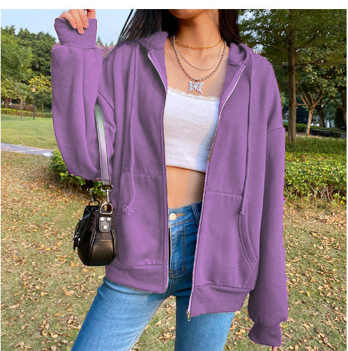 Damen bequeme Kapuzenjacke mit praktischen Taschen und lässigem Schnitt R&B