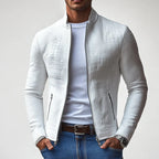 Herren elegante Kunstlederjacke mit kroko-ähnlicher Textur R&B