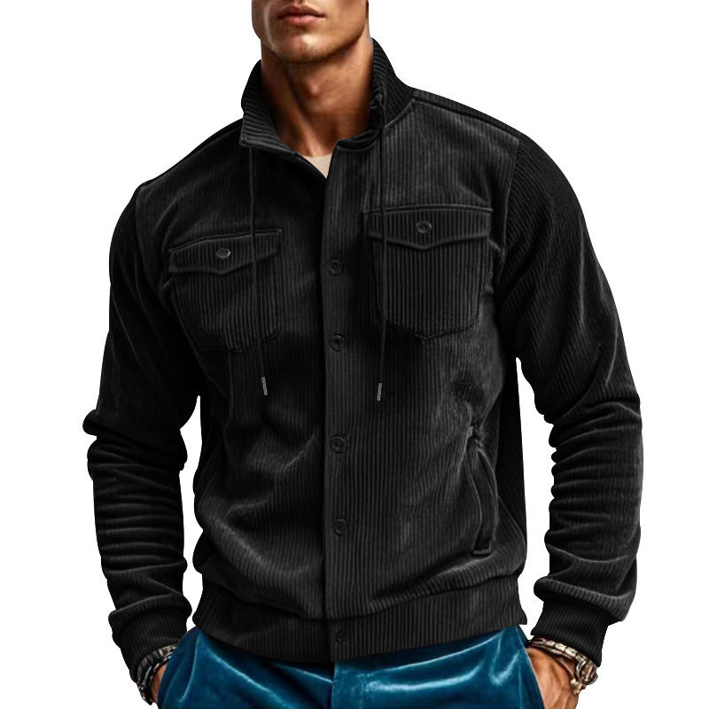 Herren modische Cordjacke mit praktischen Taschen und hochwertiger Verarbeitung R&B
