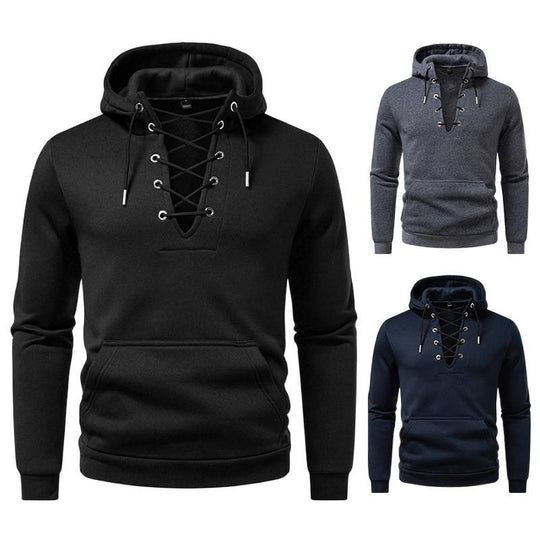 Herren Kapuzenpullover mit modischem Schnürdesign R&B
