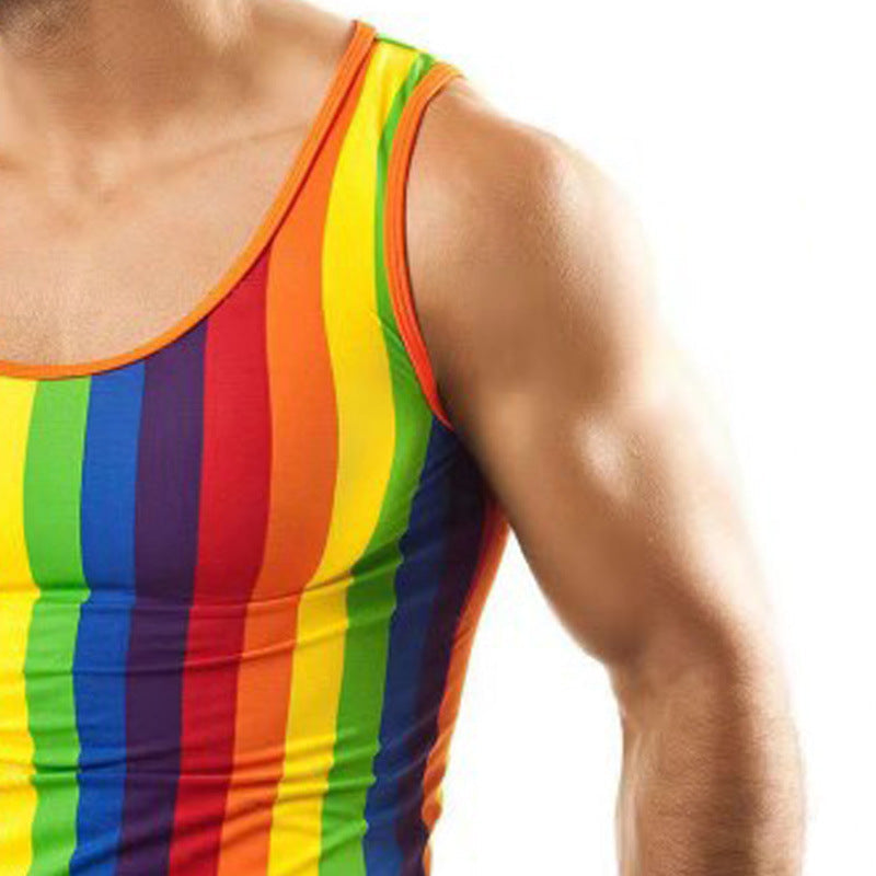 Herren nan figurbetontes Rundhals-Tanktop aus Stretchjersey mit körpernaher Passform R&B