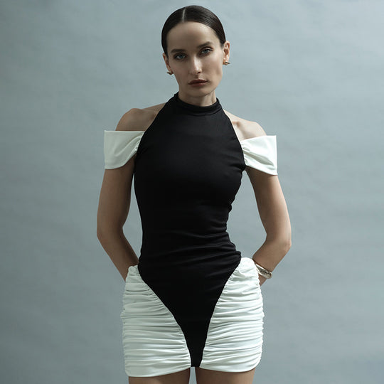 Damen Figurumspielendes Kleid mit durchgehendem Rüschendesign R&B