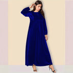 Damen Elegantes Maxikleid aus samtigem Stoff mit weitem Schnitt R&B