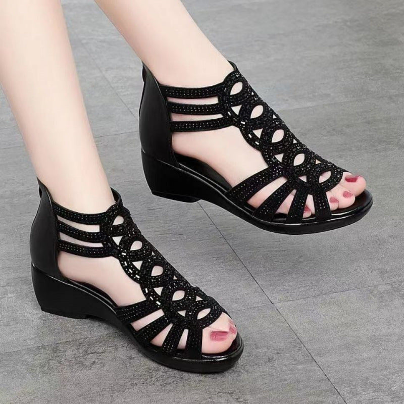 Damen Sandalen mit elegantem Cut-Out-Design und Glitzer-Details R&B