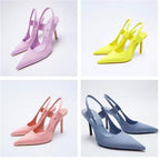 Damen Slingback-Pumps mit elegantem Spitzen-Design und modischem Riemensystem R&B