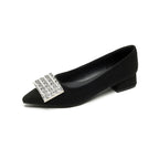 Damen Elegante Ballerinas mit funkelndem Steinbesatz