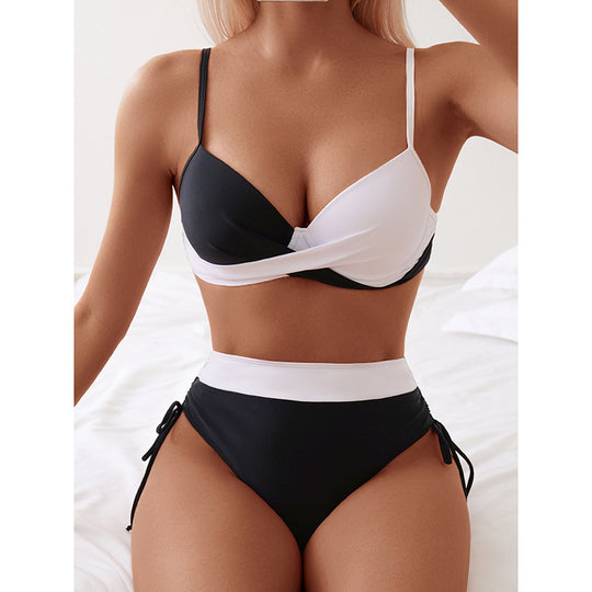 Damen Hochtaillierter Bikini mit modischem Wickel-Design R&B