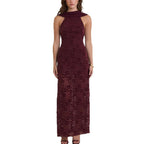 Damen Elegantes Maxikleid mit raffinierter Spitzenverzierung und schickem Halterneck R&B