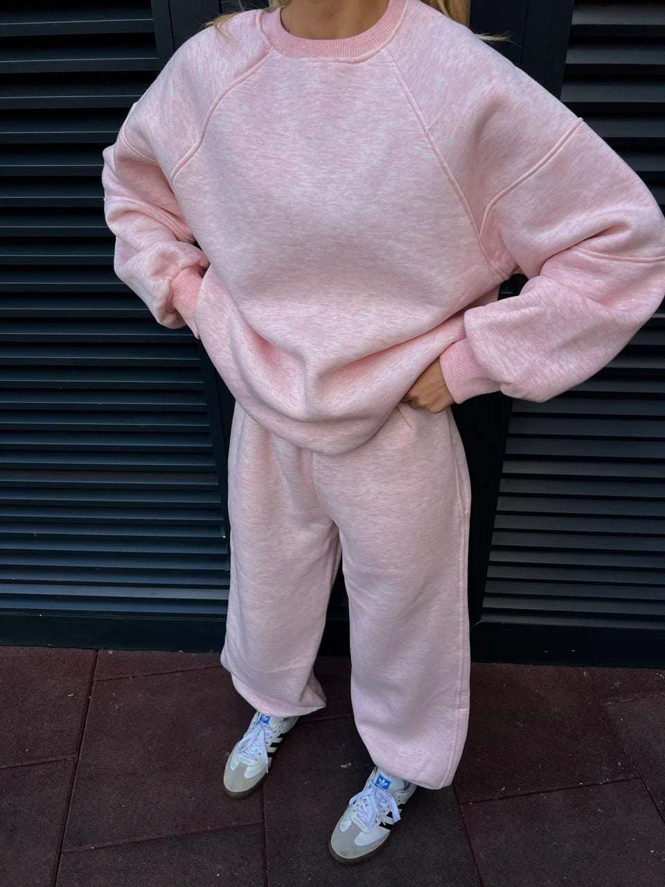 Damen lässiges Sweatshirt undweite Jogginghose Set R&B